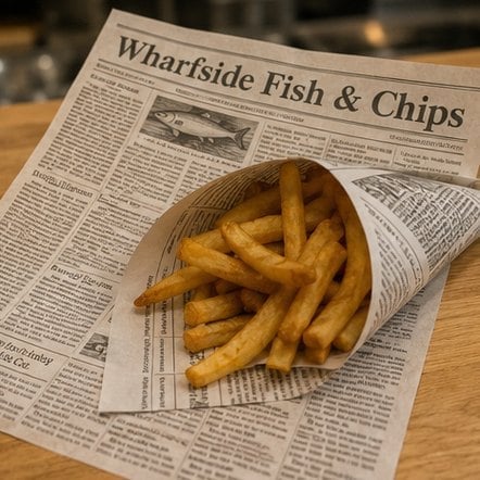 Custom Newsprint Food Paper with custom branding