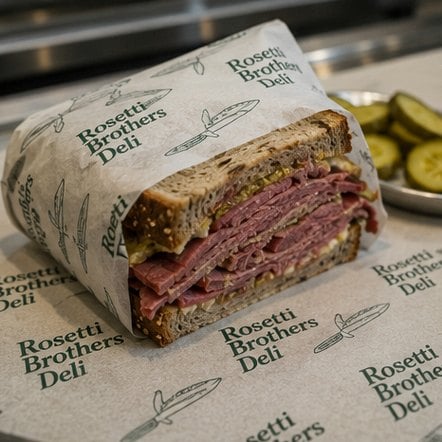 Customized deli paper for delis and sandwich shops