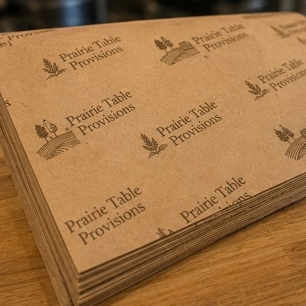 Natural Kraft Deli Paper with custom branding